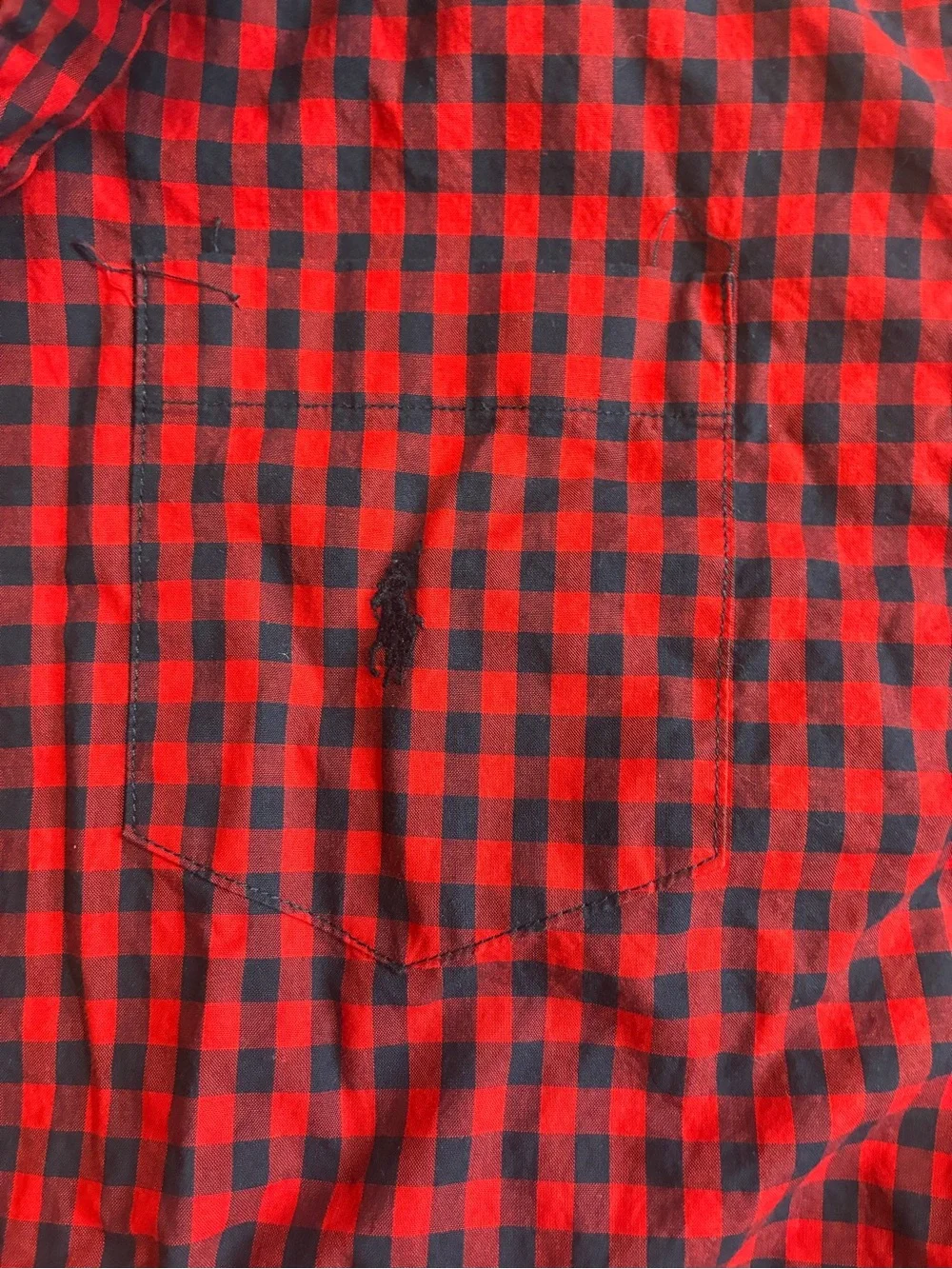 Polo Ralph Lauren Boys Button Down Shirt | XL 18–20 | Navy & Red Gingham | GUC